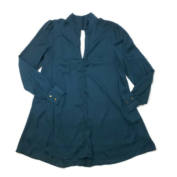 Emerald navy blue flouncy dress size large - Picture 7 of 7